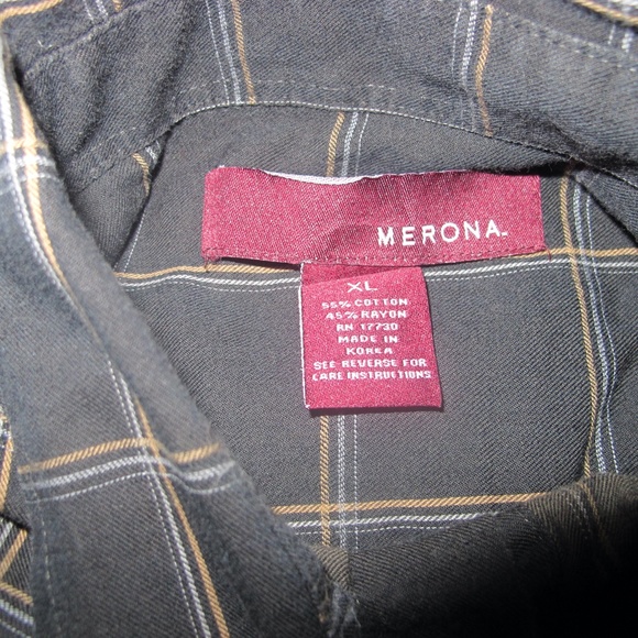 Merona Men's Dress Button Down Collared Shirt Size XL GUC - Picture 3 of 4